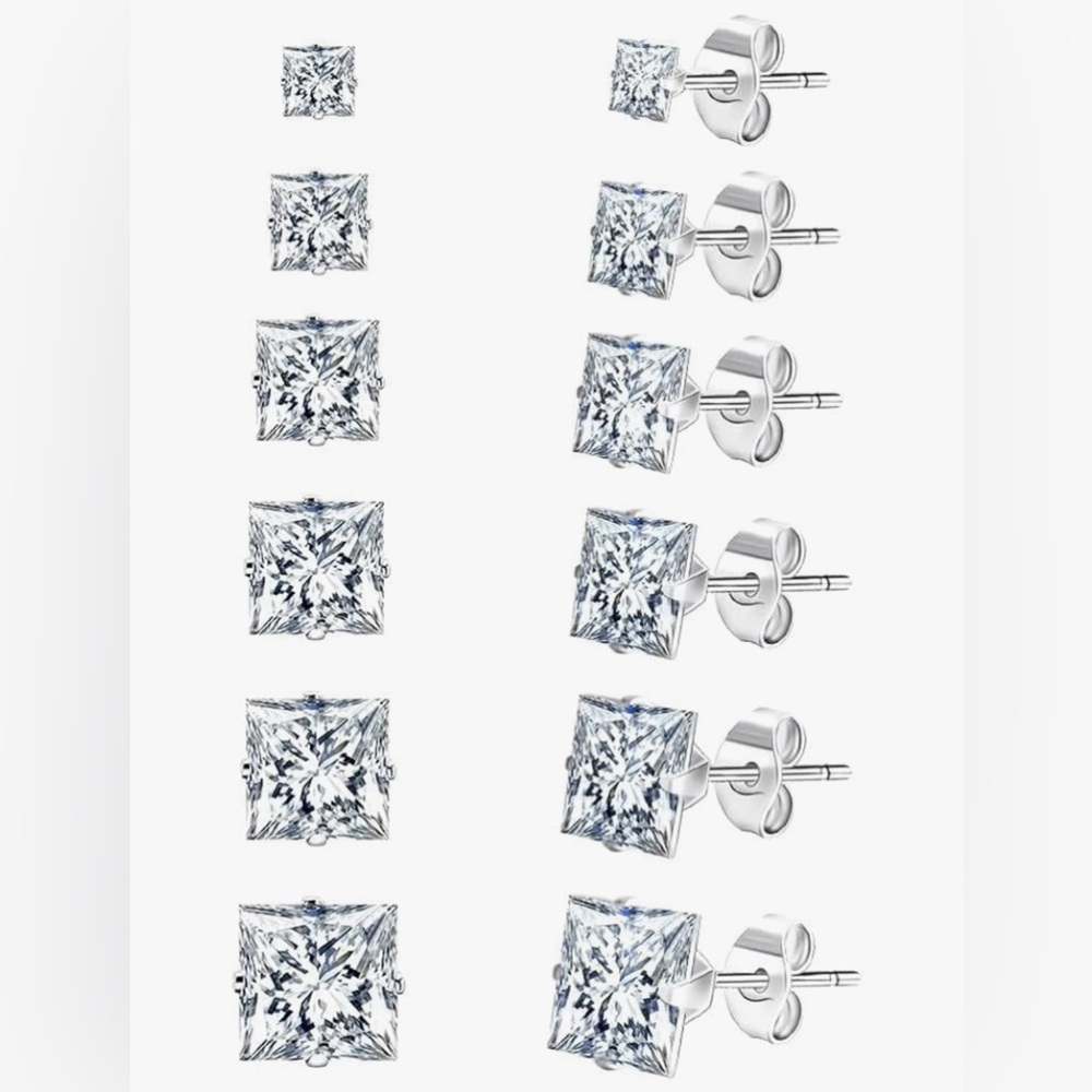 Radiant CZ Stud Earrings